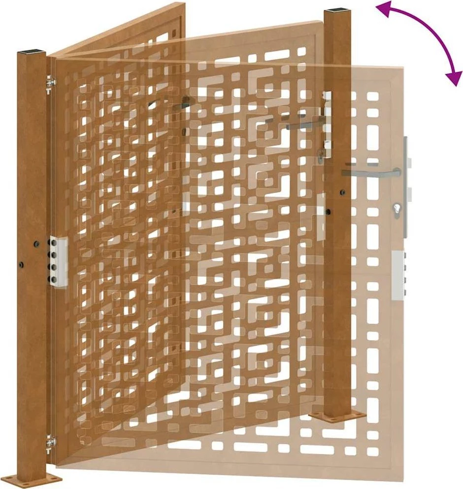 Sodo vartai, 100x100 cm, atsparūs oro sąlygoms, plienas, kryžiaus raštas