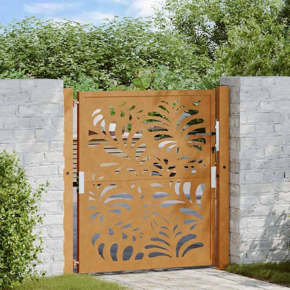 Sodo vartai, 100x100 cm, atsparūs oro sąlygoms, plienas, banguotos konstrukcijos