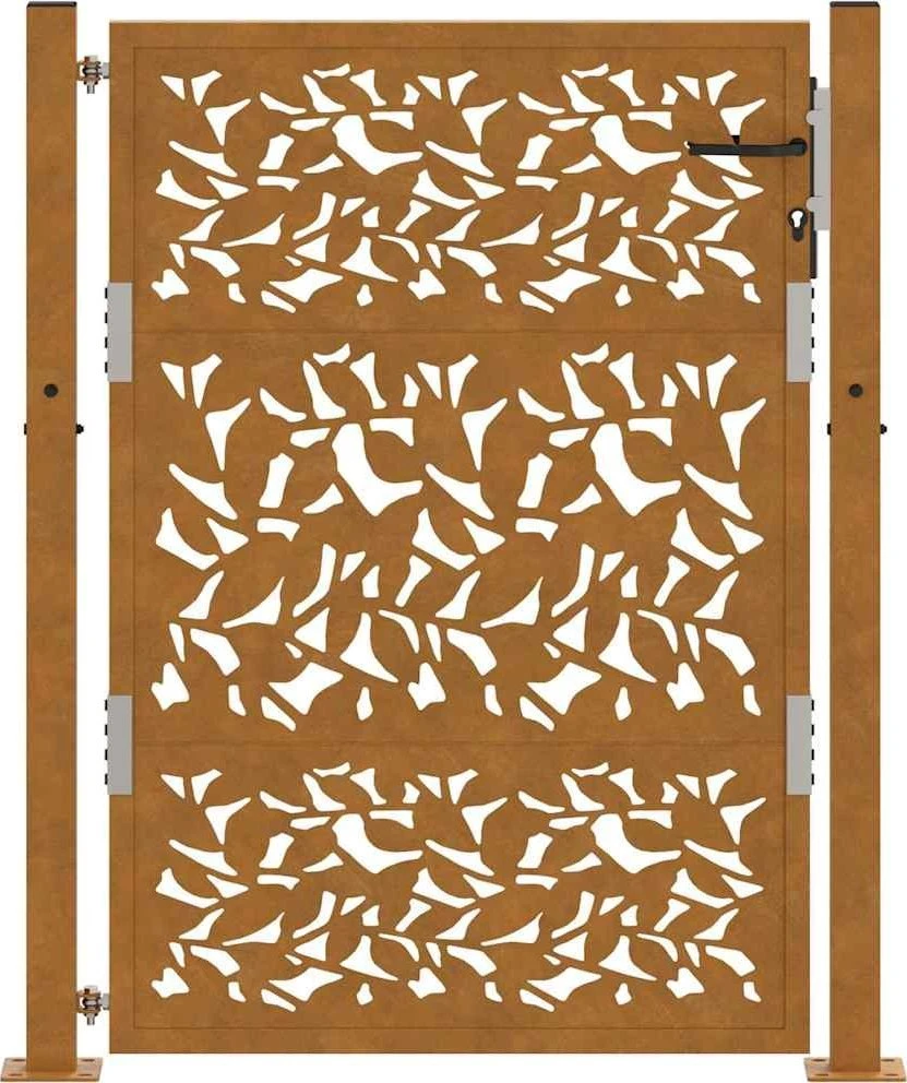 Sodo vartai, 100x125 cm, atsparūs oro sąlygoms, plieniniai, lapo raštas