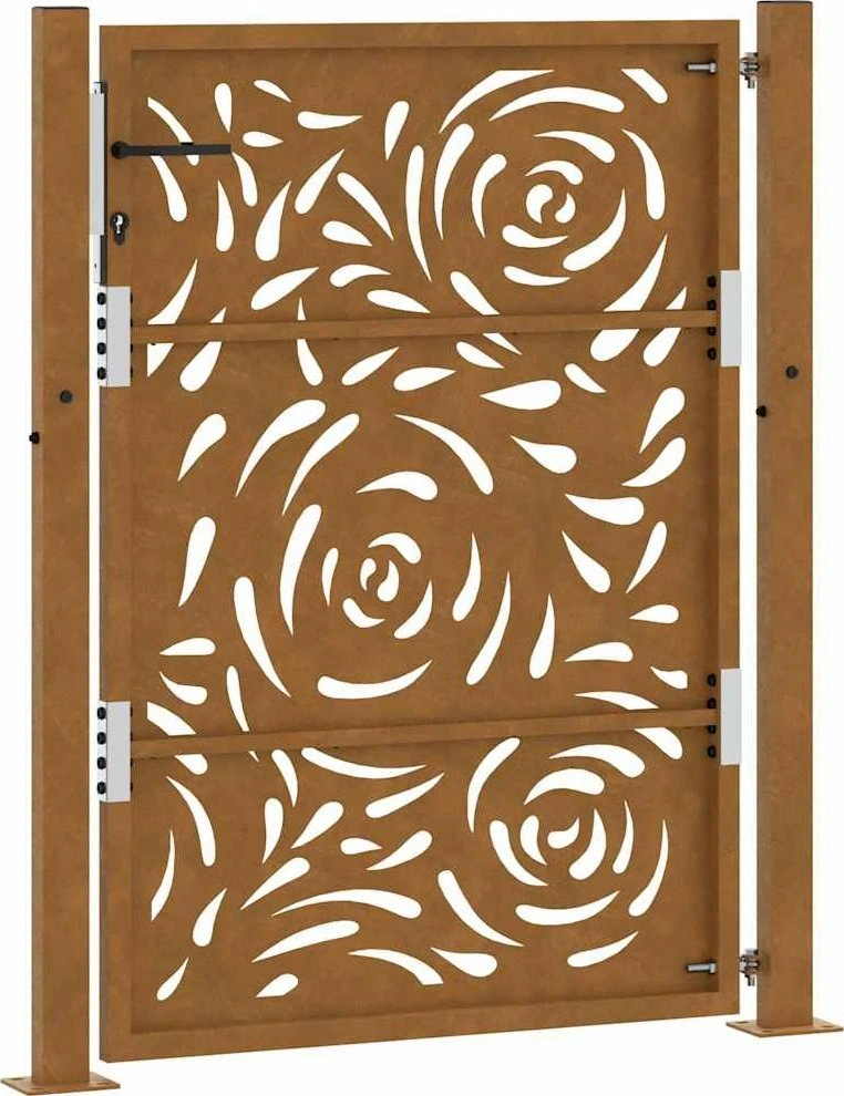 Sodo vartai, 100x125 cm, atsparūs oro sąlygoms, plienas, liepsnos raštas
