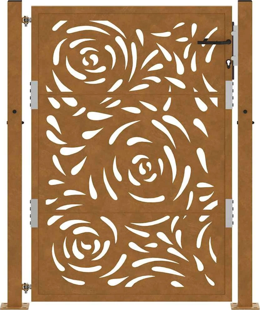 Sodo vartai, 100x125 cm, atsparūs oro sąlygoms, plienas, liepsnos raštas