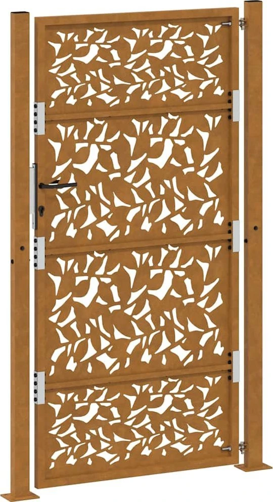 Sodo vartai, 100x175 cm, atsparūs oro sąlygoms, plieniniai, lapo raštas