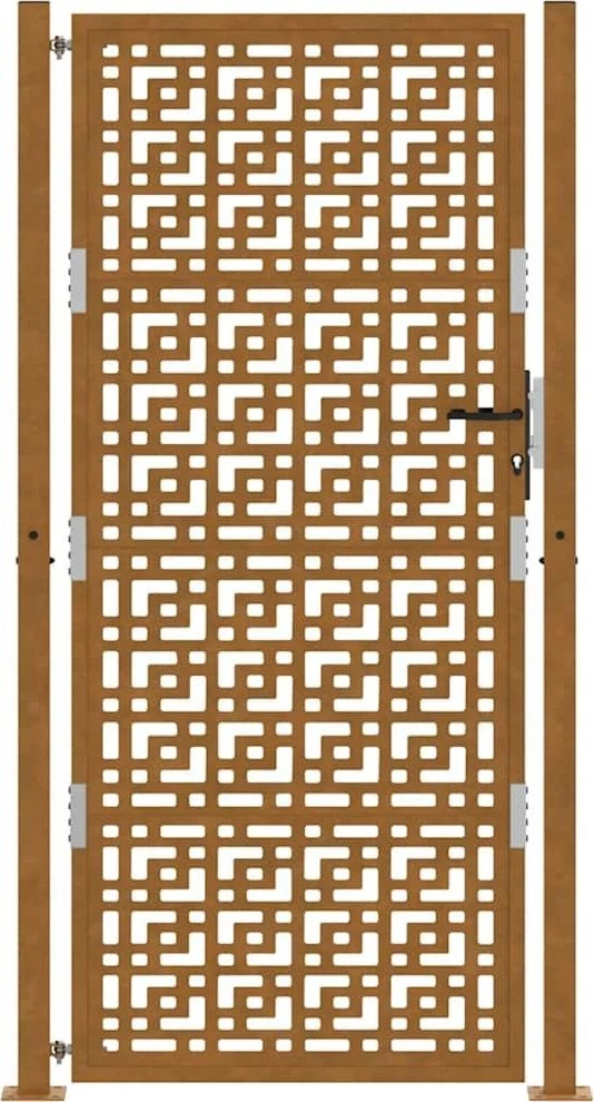 Sodo vartai, 100x200 cm, atsparūs oro sąlygoms, plienas, kryžiaus raštas