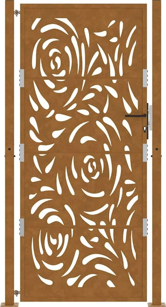Sodo vartai, 100x200 cm, atsparūs oro sąlygoms, plienas, liepsnos raštas