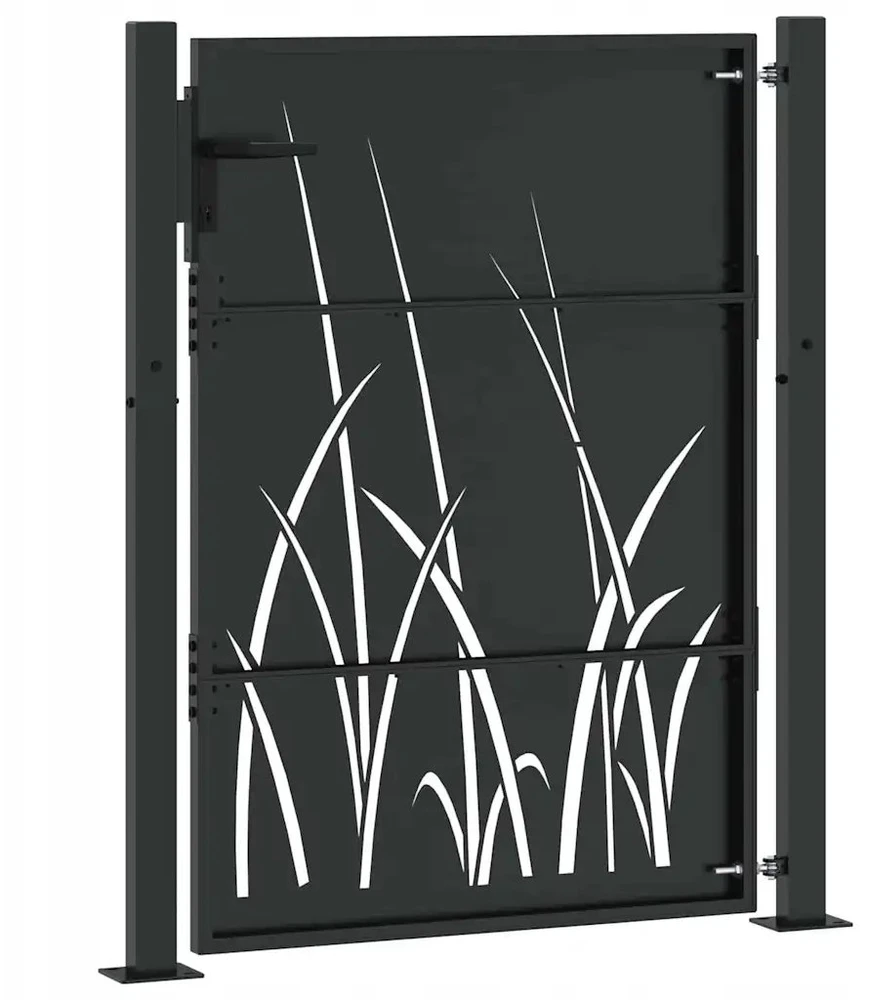 Sodo vartai 110 x 130 cm Juoda Užrakintas