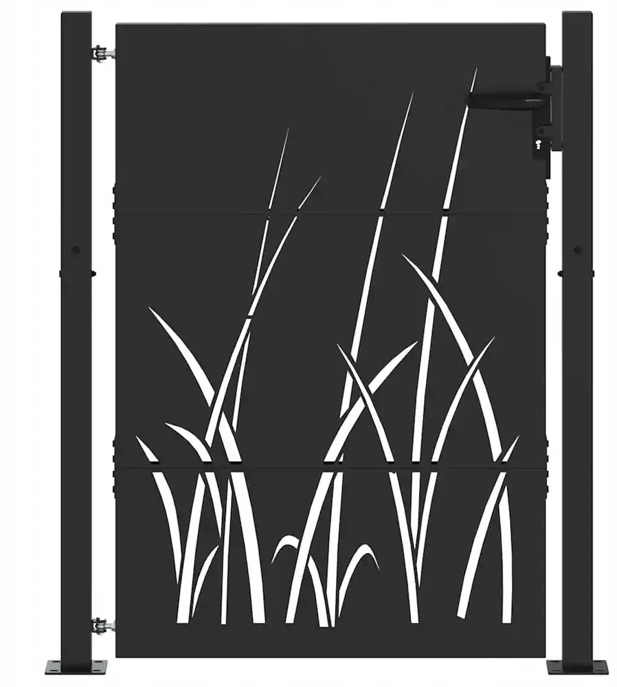 Sodo vartai 110 x 130 cm Juoda Užrakintas