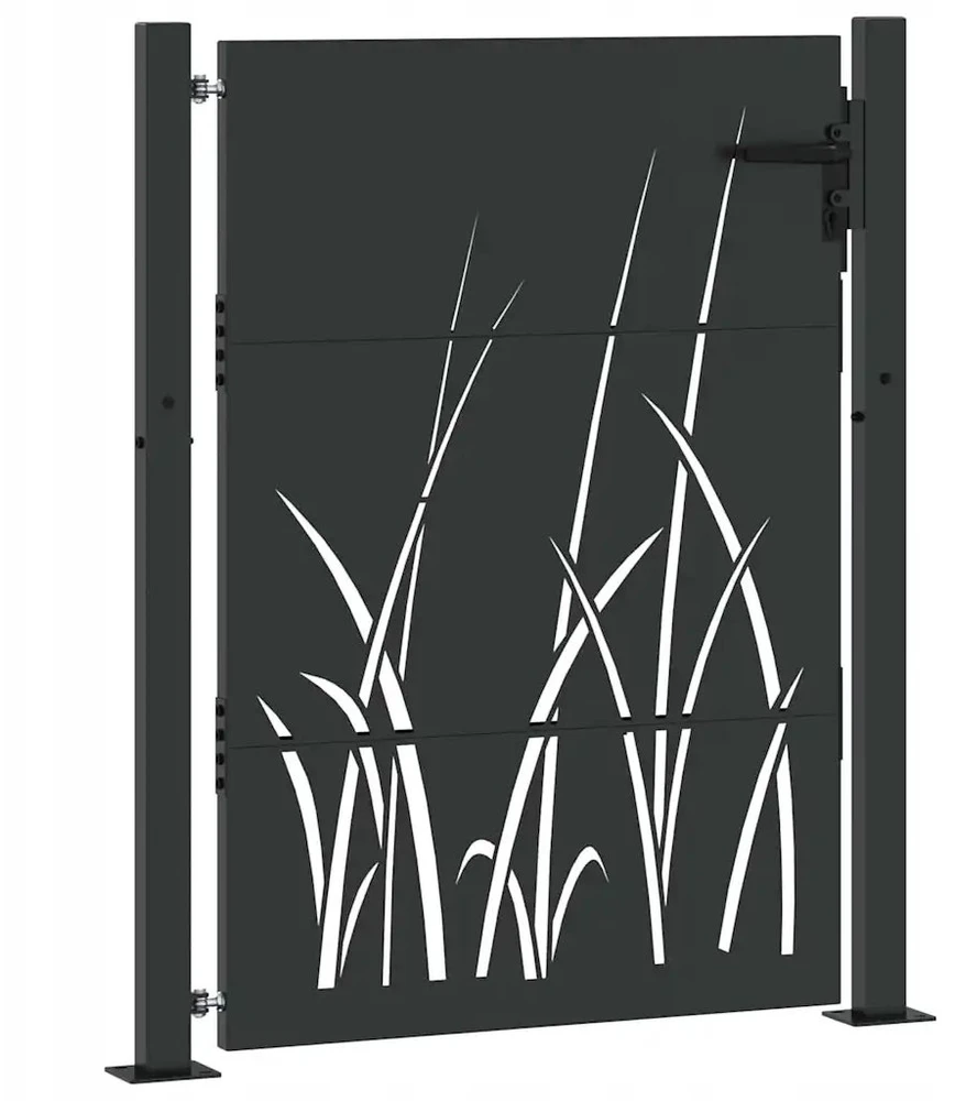 Sodo vartai 110 x 130 cm Juoda Užrakintas