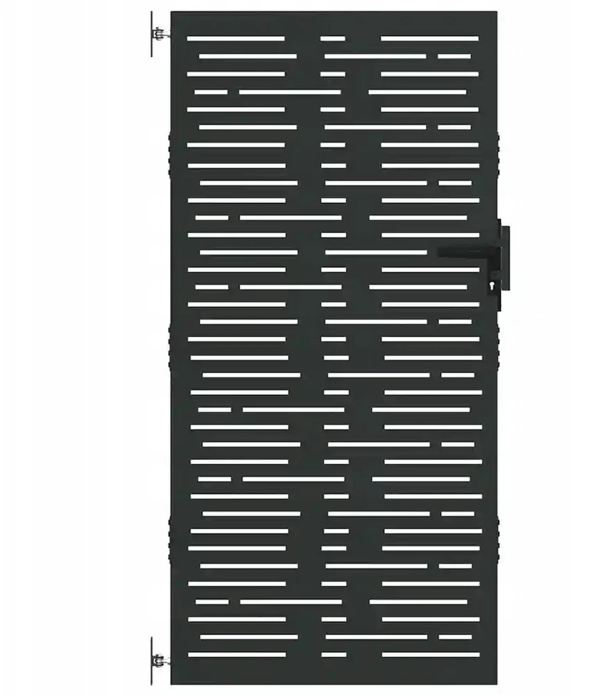 Sodo vartai 85 x 200 cm Juoda Užrakintas