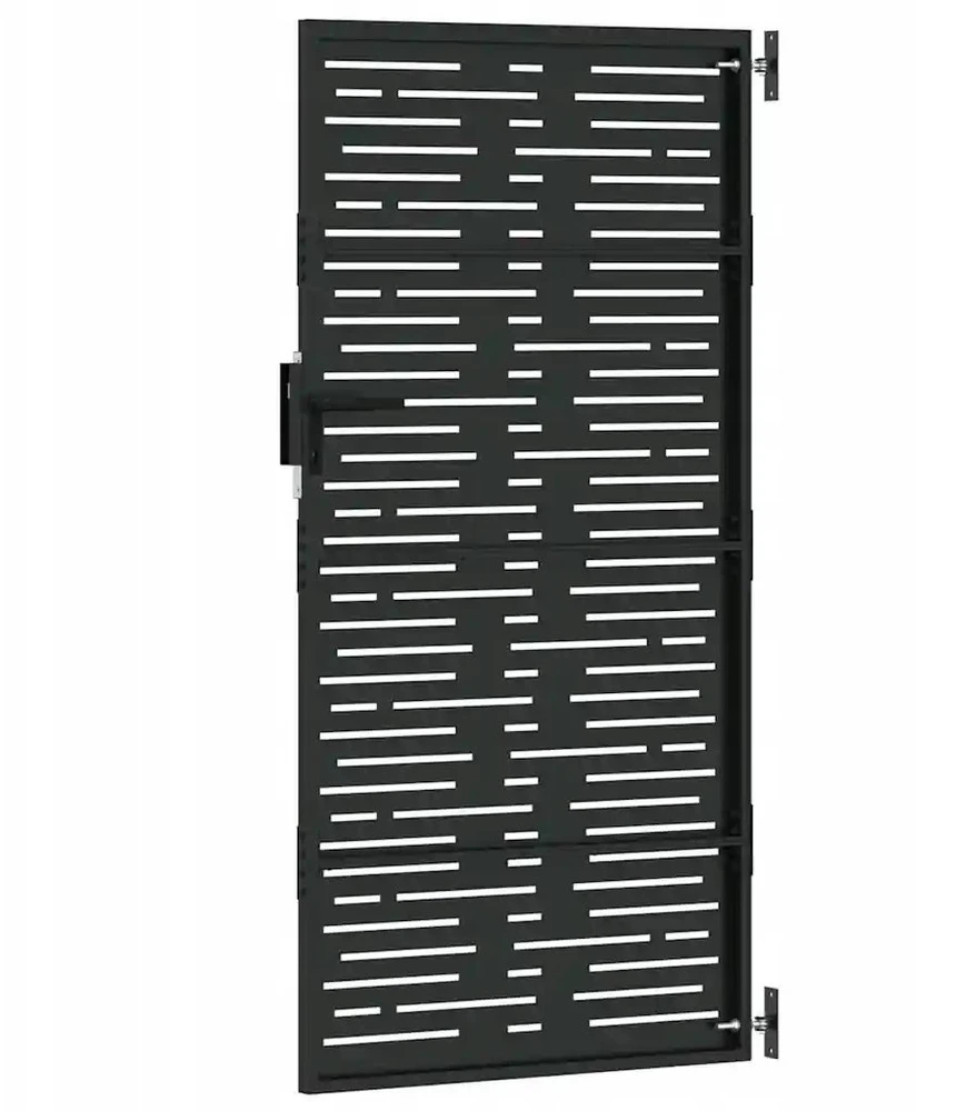 Sodo vartai 85 x 200 cm Juoda Užrakintas