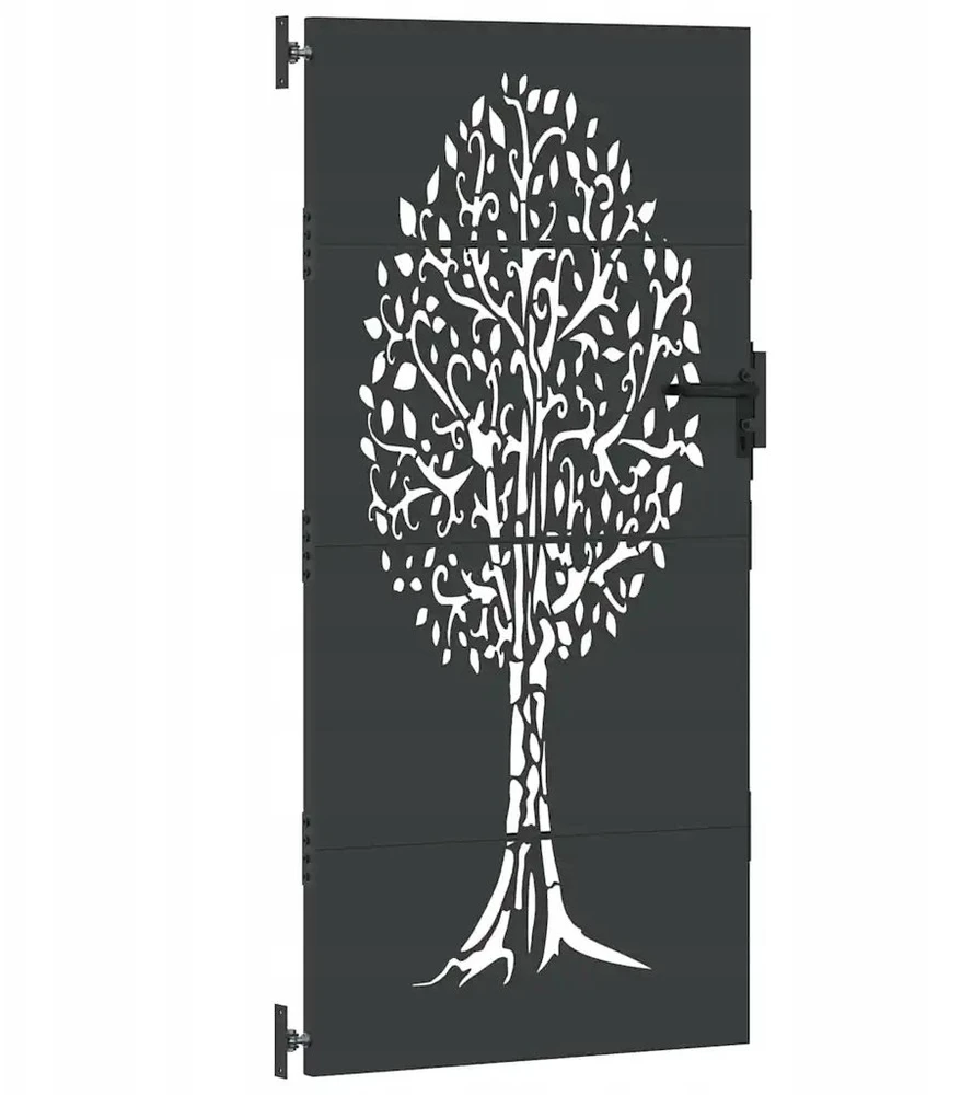 Sodo vartai 85 x 200 cm Juoda Užrakintas