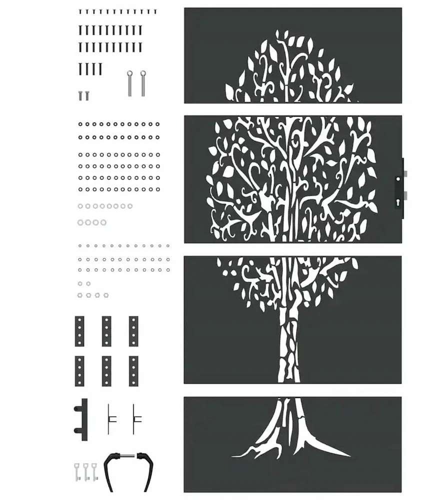 Sodo vartai 85 x 200 cm Juoda Užrakintas