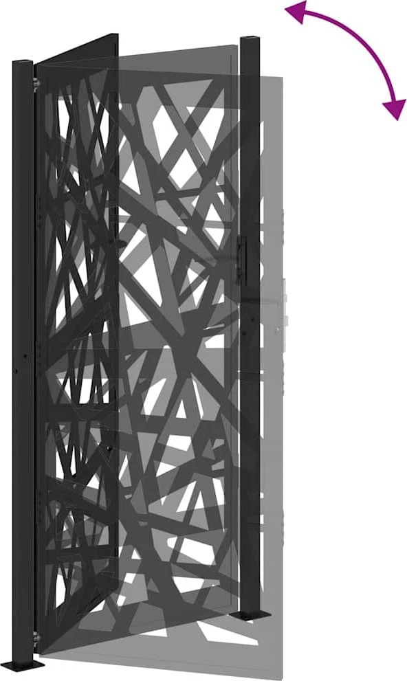 Sodo vartai, juodi, 100x200 cm, plienas, šviestuvo dizainas