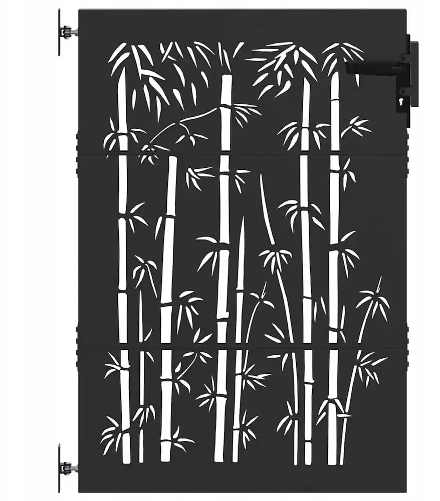Sodo vartai 85 x 125 cm Juoda Užrakintas