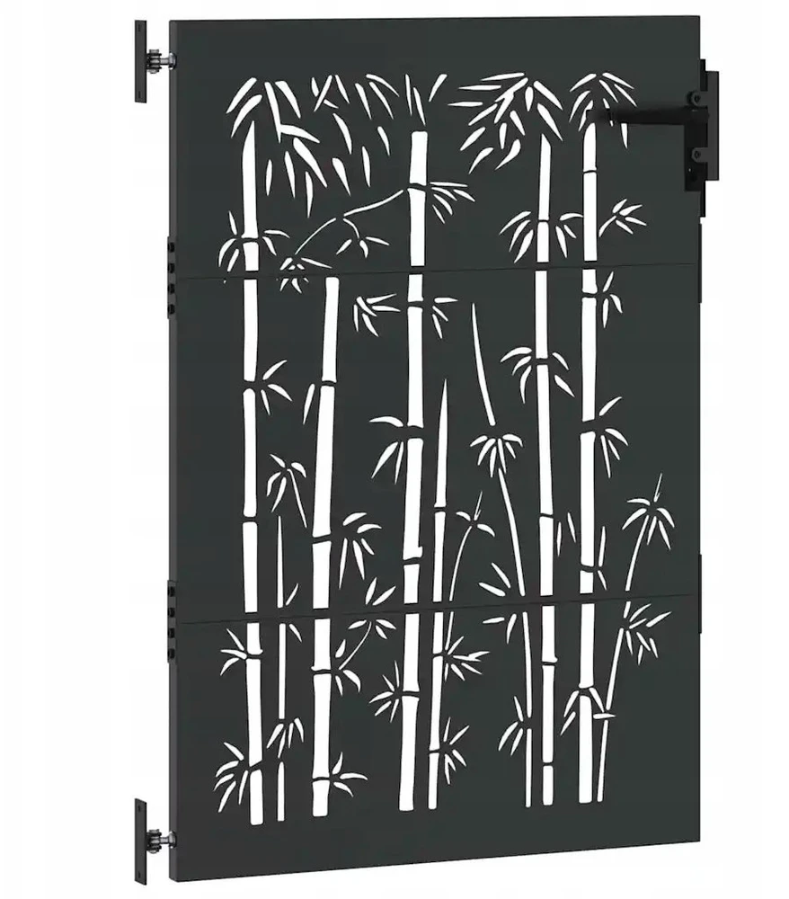 Sodo vartai 85 x 125 cm Juoda Užrakintas