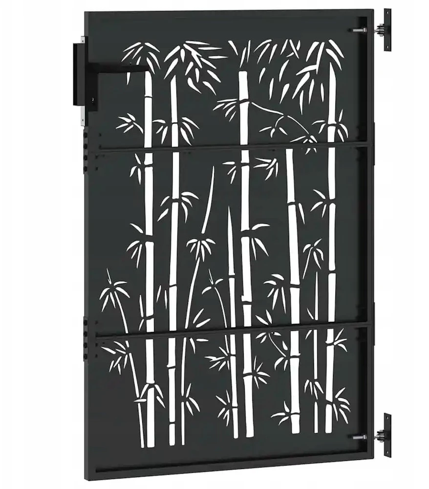 Sodo vartai 85 x 125 cm Juoda Užrakintas