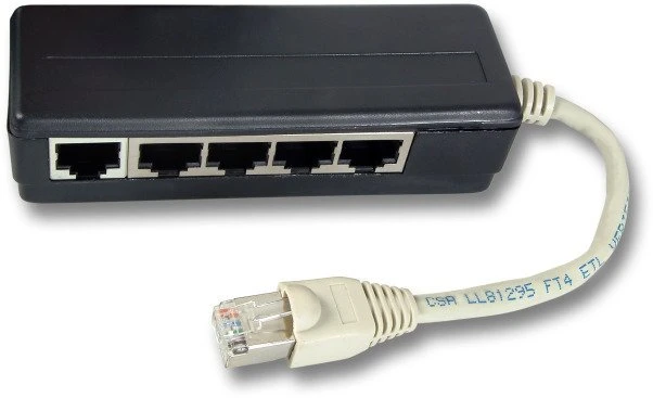 VoIP tarpinė EFB ISDN adapteris 5 kartų, RJ45 kištukas / 5 x RJ45 lizdas, užbaigtas (K5117.015)