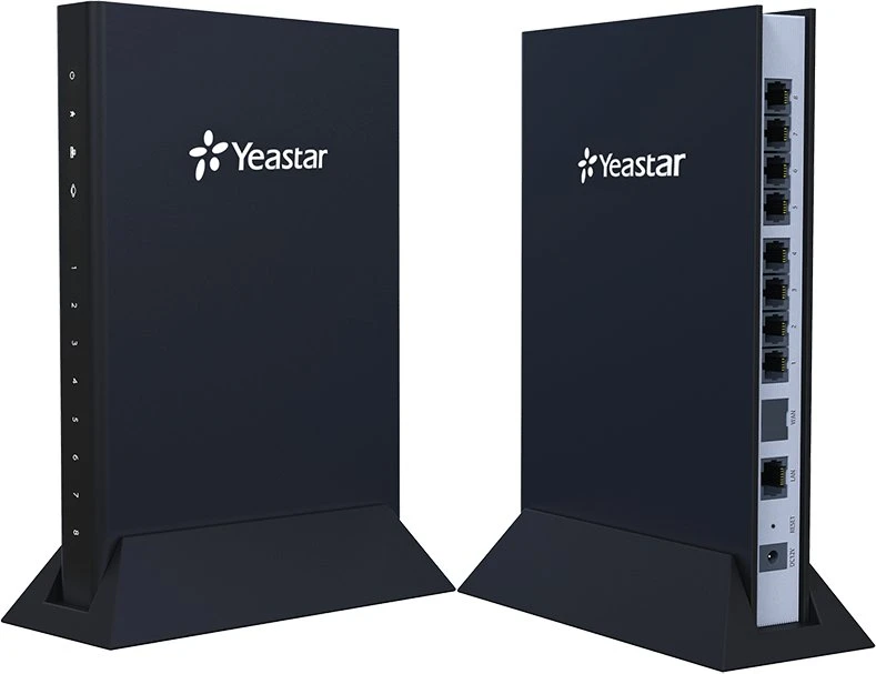 Yeastar TA800, G.711alaw, G.711ulaw, G.722, G.723, G.726, G.729A, GSM 6.10, T.38, DHCP, DDNS, OpenVPN, PPPoE, statinis maršrutas, VLAN, RADIUS, TR-069, 12 V, 1 A