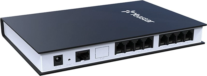 Yeastar TA800, G.711alaw, G.711ulaw, G.722, G.723, G.726, G.729A, GSM 6.10, T.38, DHCP, DDNS, OpenVPN, PPPoE, statinis maršrutas, VLAN, RADIUS, TR-069, 12 V, 1 A