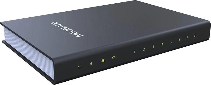 Yeastar TA800, G.711alaw, G.711ulaw, G.722, G.723, G.726, G.729A, GSM 6.10, T.38, DHCP, DDNS, OpenVPN, PPPoE, statinis maršrutas, VLAN, RADIUS, TR-069, 12 V, 1 A