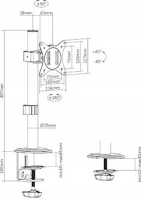 Brateck BIURINIS MONITORIAUS LAIKIKLIS BRATECK-LDT66-C01