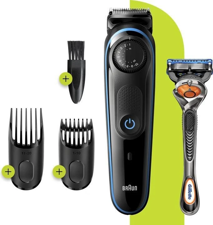 Braun BeardTrimmer 7 BT 7420, plaunamas, baterija, pilka