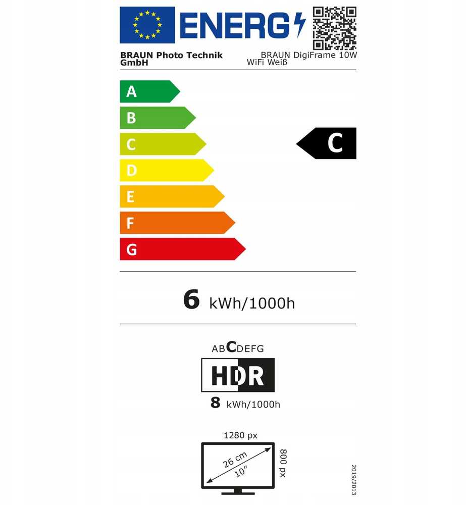 Nuotraukų rėmelis Braun Phototechnik Braun DigiFrame 10W WiFi baltas 25,7cm (10,1)