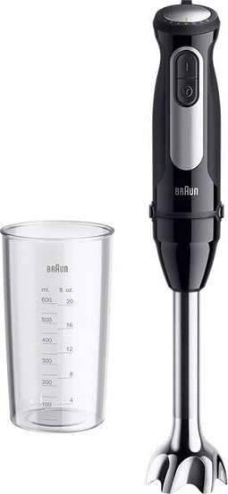 Braun MultiQuick 5 Pro 0,6 L Panardinamas maišytuvas 1000 W Juoda, Sidabras