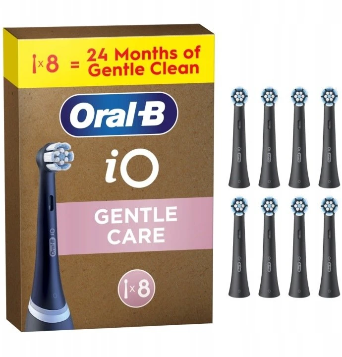 Końcówka Oral-B Braun Oral-B iO Gentle Clean 8-pack, juodas brush galvutės, for sensitive areas and healthier gums