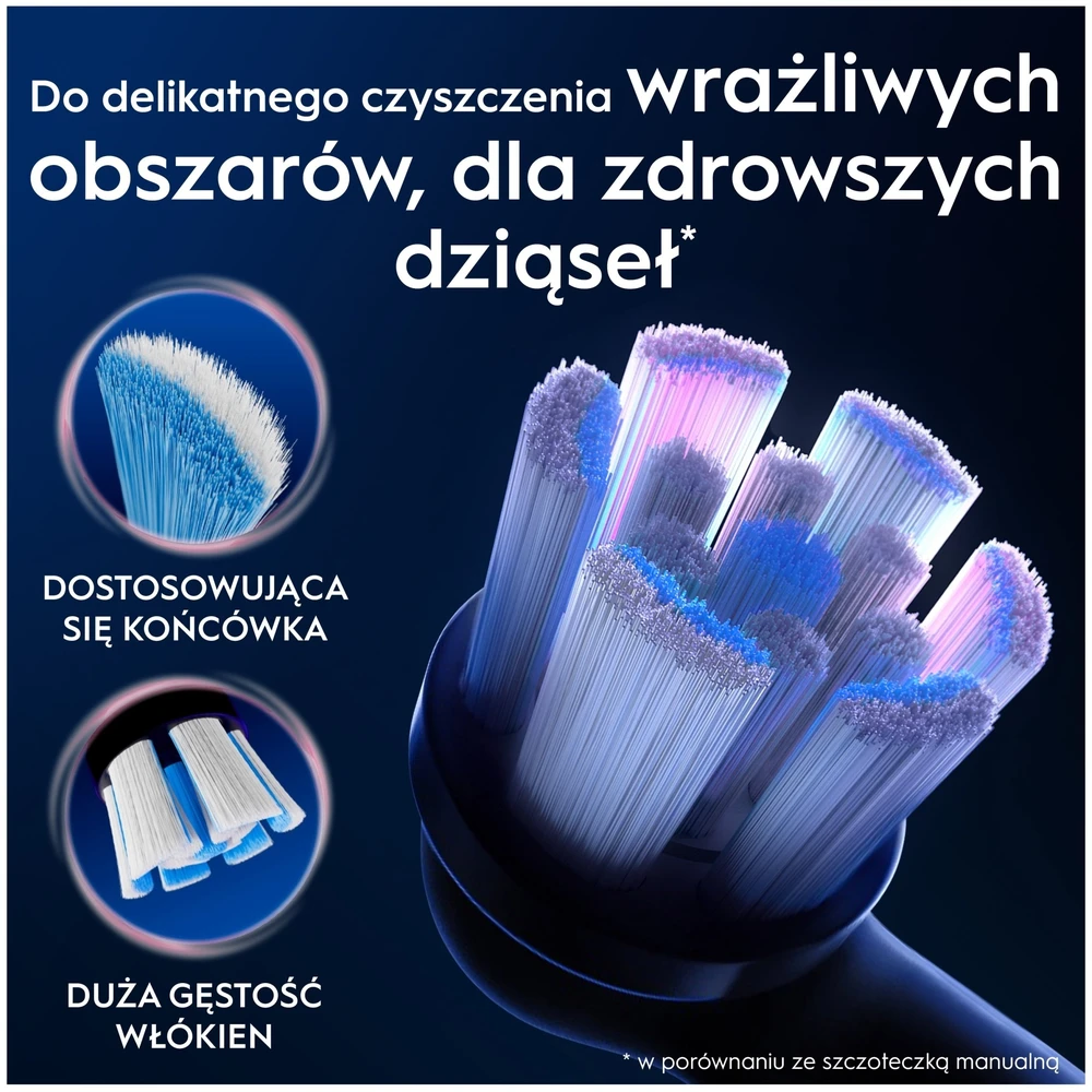 Końcówka Oral-B Braun Oral-B iO Gentle Clean 8-pack, juodas brush galvutės, for sensitive areas and healthier gums