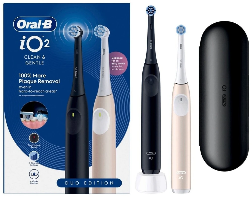 Braun Oral-B IO Series 2 juodas/rami rožinė su 2 šepečių galvutėmis (016704)