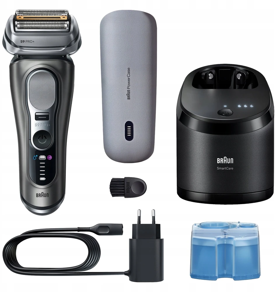 Braun 9675CC Barzdaskutė Series 9 PRO+ Clean&Charge +Power Case / pilkas