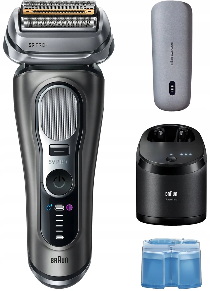 Braun 9675CC Barzdaskutė Series 9 PRO+ Clean&Charge +Power Case / pilkas