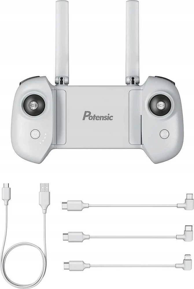 „Potensic“ nuotolinio valdymo pultas dronui su stabilizatoriumi, 1 USB įkrovimo laidu ir 3 OTG laidais