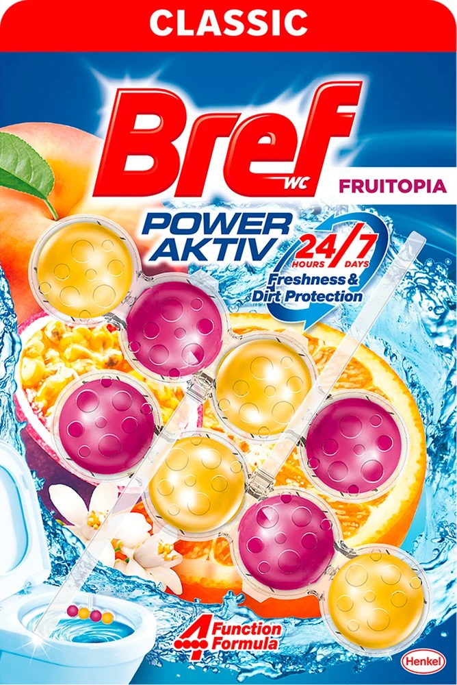 WC cleaner - air freshener Bref Fruitopia. 2x50g