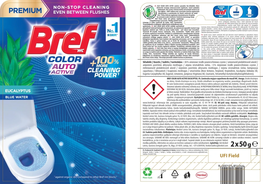 Bref WC valiklis CA EUCALYPTUS 2x50g