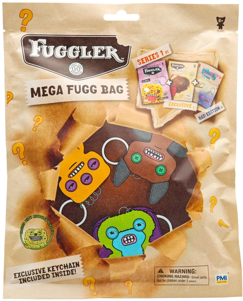 Pmi Kids World FUGGLER KEYCHAIN - MEGA FUGG BAG (DISPLAY 12 PCS)