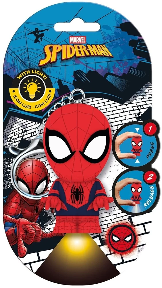 Kids Licensing Breloczek KIDS Pakabutis Žibintuvėlis Spider-man DC LED Do Kluczy I Plecaka Dla Dzieci Licencja / Sp50120 (SB12166)