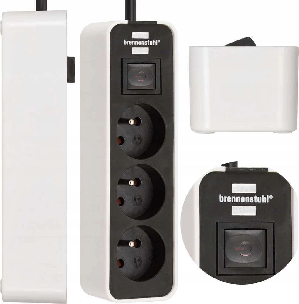 Brennenstuhl Ecolor power strip 3 sockets 3m - baltos spalvos
