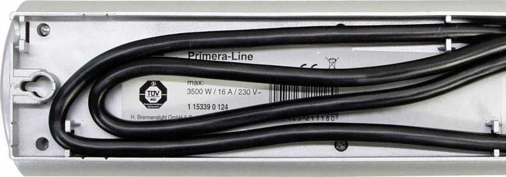 Brennenstuhl Primera Line, 4 xCEE 7/4 kištukinis lizdas, 1xCEE 7/7 jungtis, centrinis jungiklis, 1,5 m laidas, apsaugotas nuo gyvūnų juodas 1153300124 / GT-339