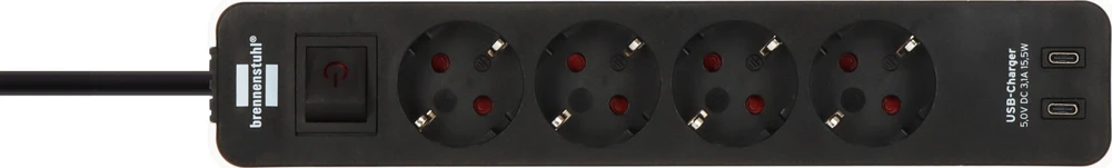 Buitinis ilgintuvas BRENNENSTUHL ECOLOR, 4 vt., 2USB C, 1,5m