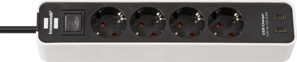Buitinis ilgintuvas BRENNENSTUHL ECOLOR, 4 vt., 2USB C, 1,5m