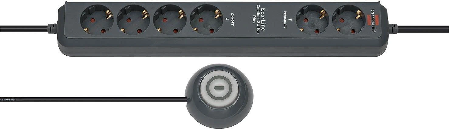 Brennenstuhl Eco-Line prailgintuvas / kojinis jungtukas 6 x CEE 7/4, 1xCEE 7/7, 1.5m, antracito1159560516 / GT-359