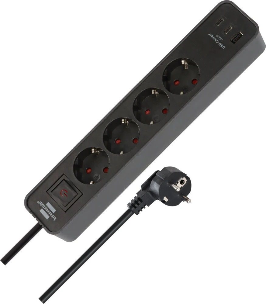 Brennenstuhl EXTENSION ECOLOR 4PL.2USB C+1USB A.1.5M