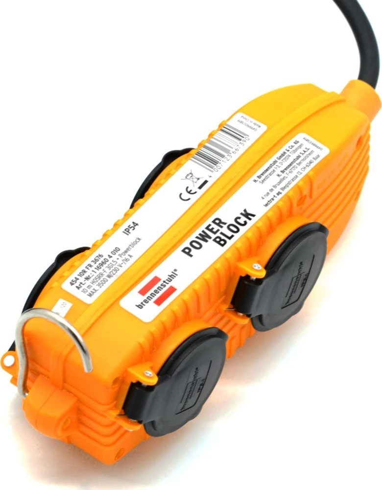 BRENNENSTUHL PRZEDŁUŻACZ Z POWERBLOCK IP54, 4GN, 10M