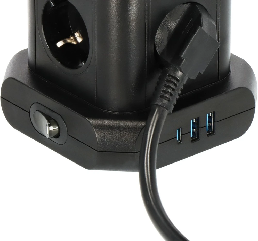 Buitinis ilgintuvas-stovas BRENNENSTUHL, 8 vietų, 3USB, 2 m
