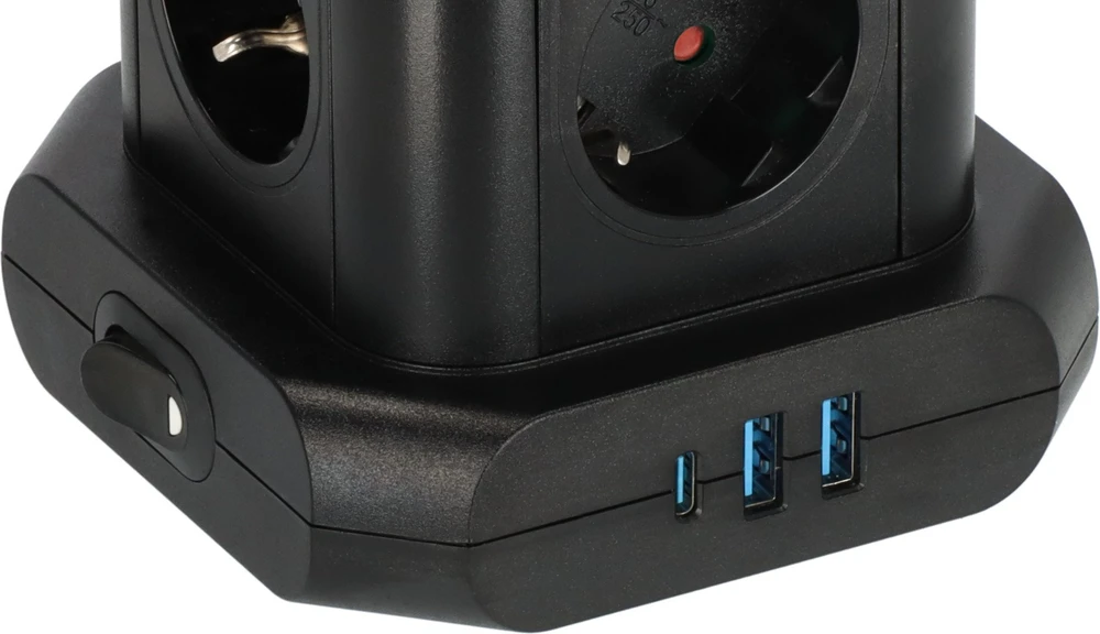 Buitinis ilgintuvas-stovas BRENNENSTUHL, 8 vietų, 3USB, 2 m