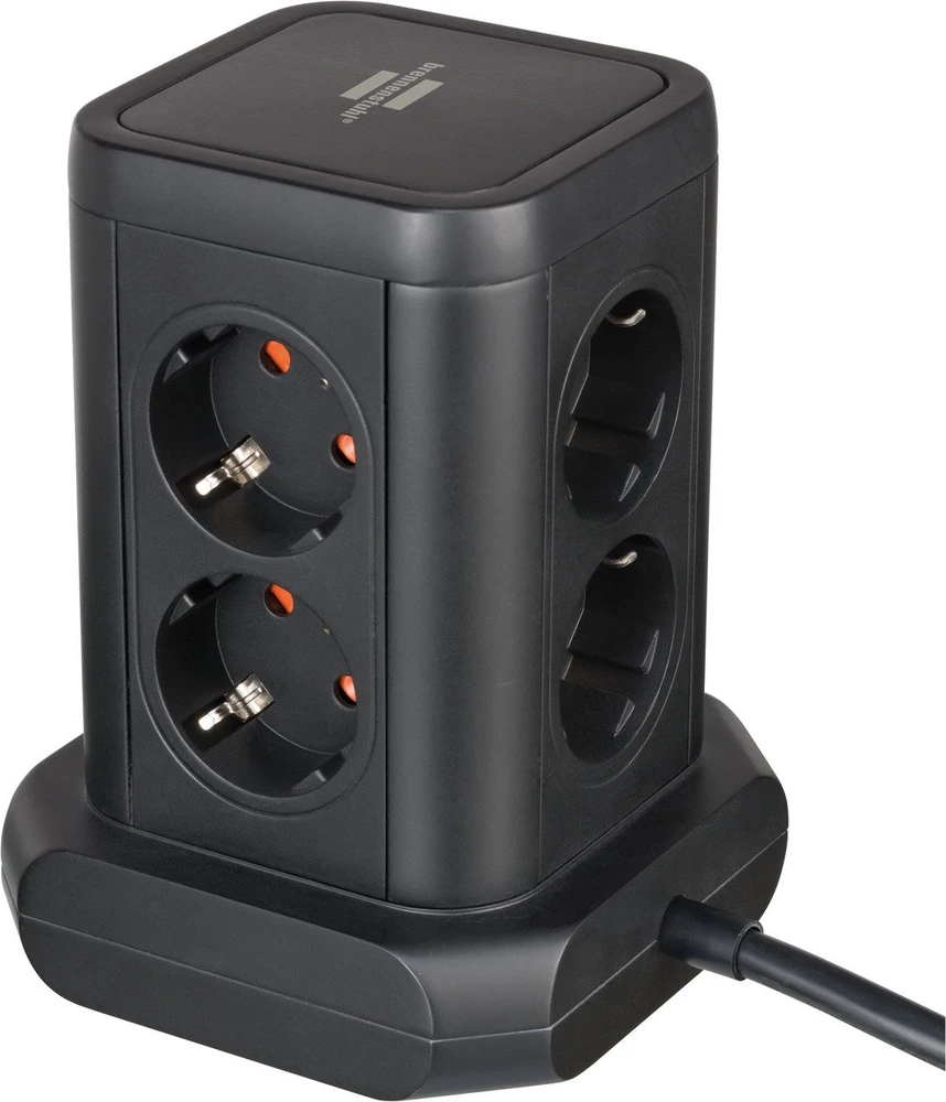 Buitinis ilgintuvas-stovas BRENNENSTUHL, 8 vietų, 3USB, 2 m