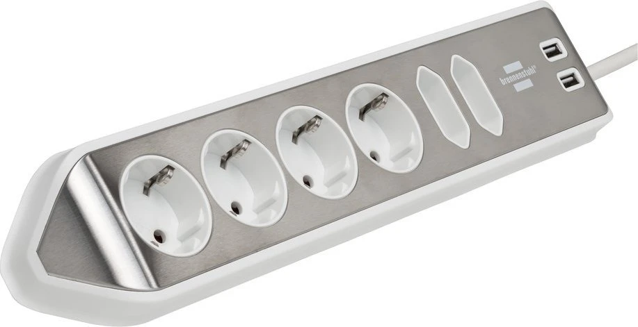 Buitinis ilgintuvas BRENNENSTUHL, 6 vietų, 2 USB, 2 m