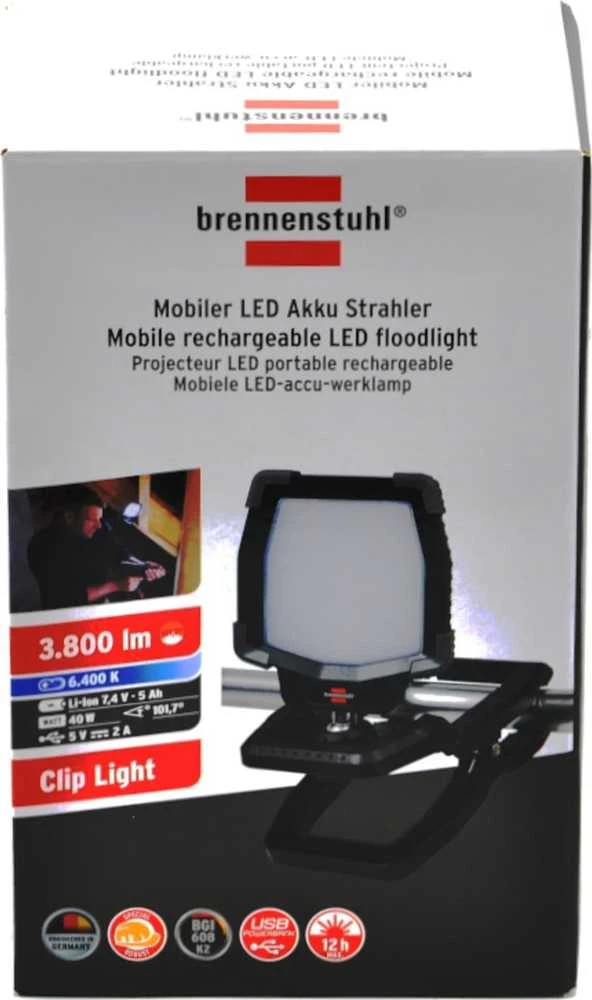 Brennenstuhl Prisegamas prožektorius, 40W, 3800LM, 6350K, IK08, IP65
