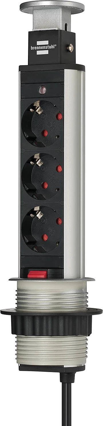 Brennenstuhl Stalinis leidžiamas prailgintuvas 3x CEE 7/4, Sidablinis / Juodas1396200003 / GT-358